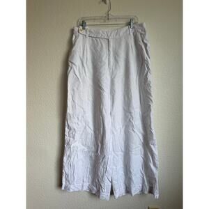 Madewell Women Pant 16 White Harlow Wide-Leg 100% Linen Sailor Tab Button